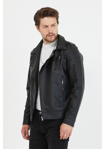 Erkek Yeni Sezon Çapraz Fermuarlı Deri Ceket Mont indirimleri