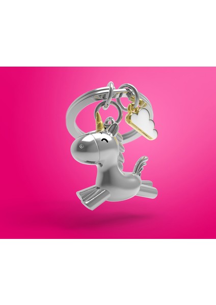 3d Uçan Unicorn Anahtarlık