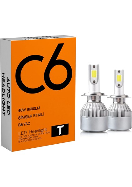 LED Xenon 2 Adet H11 LED Xenon 46W 8600LM 6500K Far Ampülü LED Işık Seri T-T-T