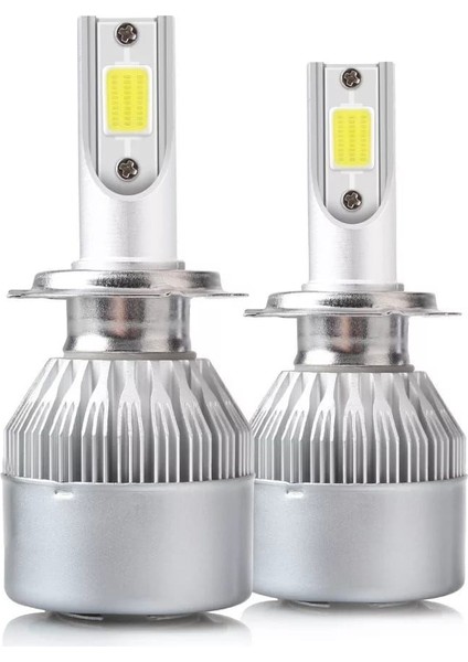 LED Xenon 2 Adet H4 Uzun Kısa LED Xenon 46W 8600LM 6500K Far Ampülü LED Işık Seri T-T-T