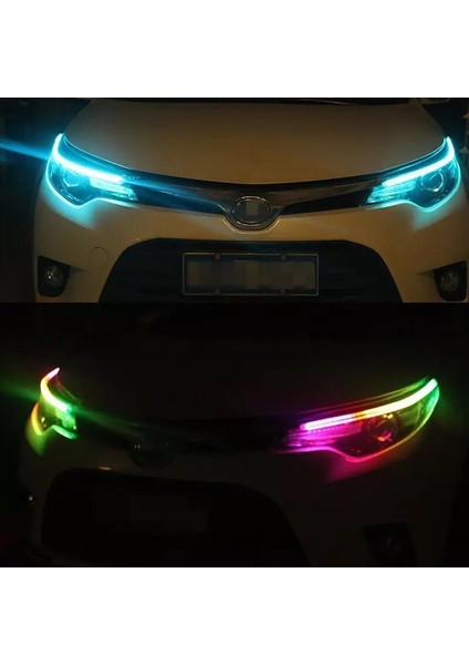 Far Içi Far Üstü Su Geçirmez Kayar LED 60 cm Rgb Renk Kumandalı Kayar LED