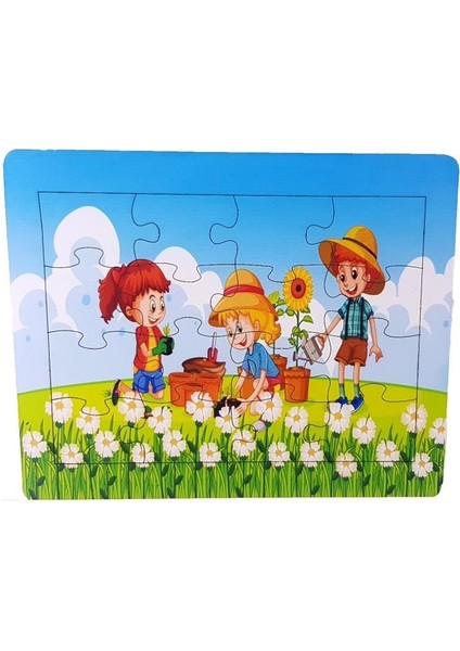 Woodylife Papatya Toplayan Çocuklar 30 Parça Puzzle Yapboz Eğitici Çocuk Oyuncak