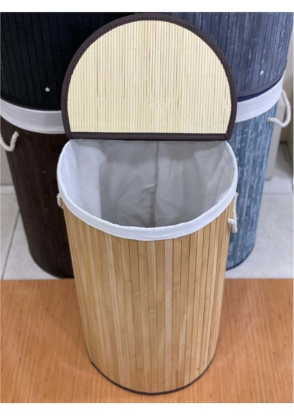 Bambu Katlanabilir Yuvarlak Kirli Çamaşır Sepeti Sütlü Kahve fiyatları