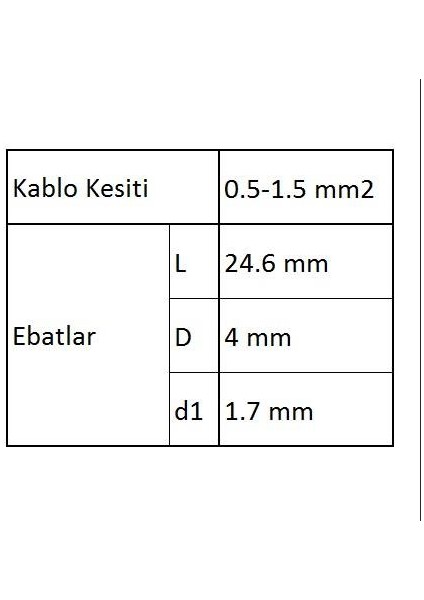 GBY251 Ek Muf Izoleli Kablo Ucu 100 Adet