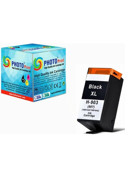 Hp Officejet Pro 6960 T6M15AE 903XL Siyah Yüksek Kapasiteli Muadil Kartuş 825 Sayfa