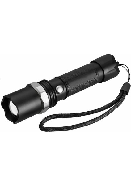 Gold Silver  KP-110 Tüfek ve Bisiklet Aparatlı Ayarlanabilir Şarjlı El Feneri Swat Multifunction Flashlight