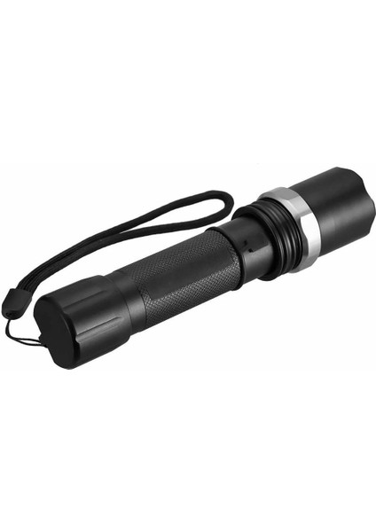 Gold Silver  KP-110 Tüfek ve Bisiklet Aparatlı Ayarlanabilir Şarjlı El Feneri Swat Multifunction Flashlight