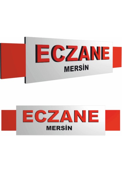 Eczane Tabelası 225X80 cm Kırmızı Kutu Harf Kompozit Işıklı LED