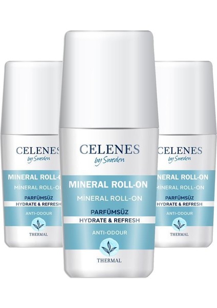 Celenes Thermal Roll On Hassas Cilt, Parfümsüz 75 Ml X3