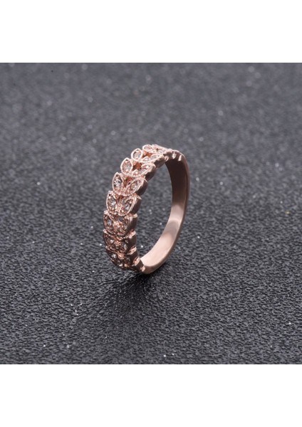 Taşlı Alyans Rose Gold Yüzük Cz Avusturya Kalp Zirkon Kristal Taşlı 6 (46MM) fiyatları