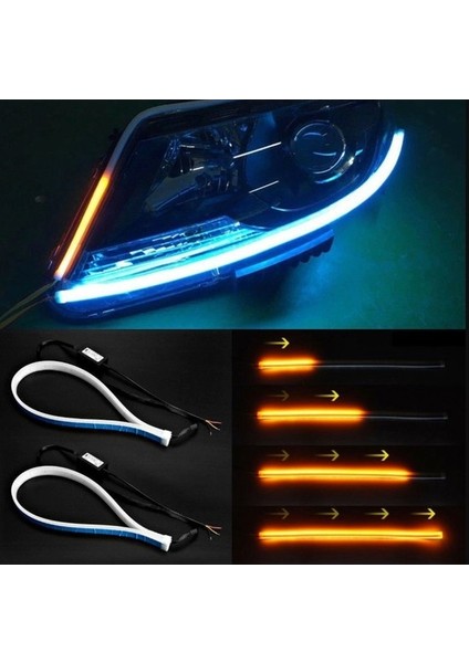 Far Üstü Kayar LED Açılış Animasyonlu - 60CM+60CM - Beyaz fiyatları