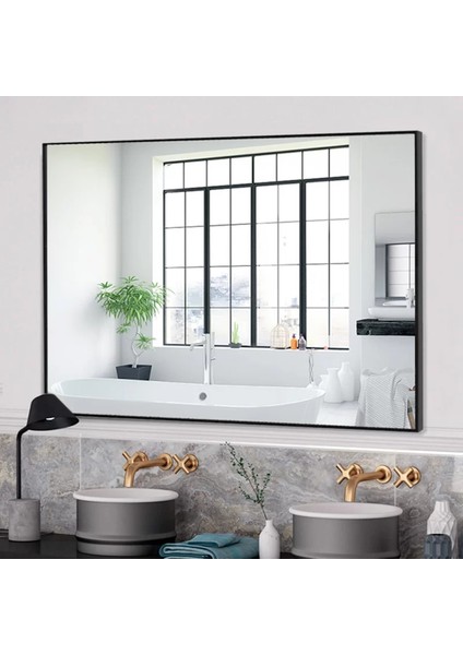 Siyah 70X50 Dekoratif Banyo Aynası