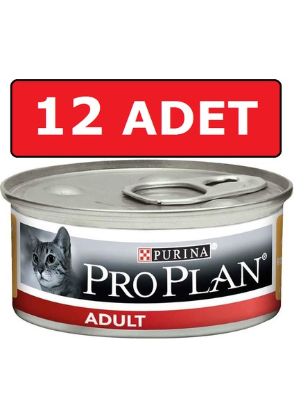 Proplan Adult Tavuk Etli Yetişkin Kedi Konservesi 85 gr x 12 Adet Yaş Mama