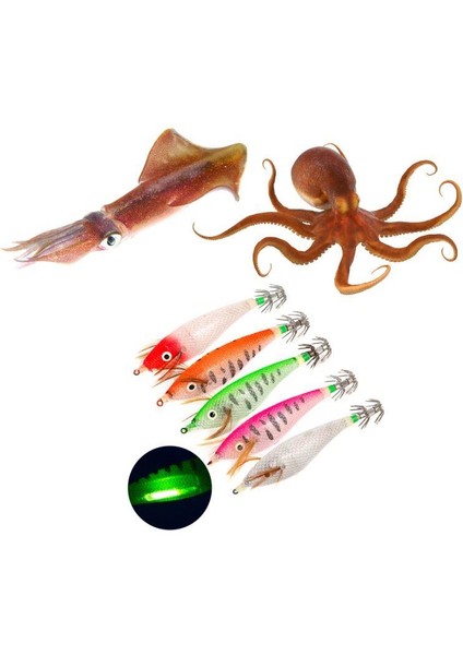 Profısher Kalamar Sahtesi 11CM 22GR Sim Elbise Fosforlu Sert Yem Kırmızı