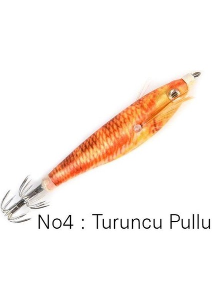 Profısher Kalamar Sahtesi 10.5cm 9gr Elbiseli Fosforlu Sert Yem Beyaz Turuncu
