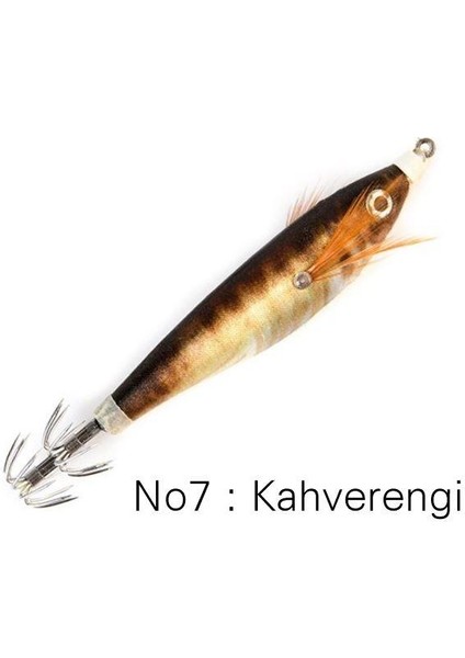 Profısher Kalamar Sahtesi 10.5cm 9gr Elbiseli Fosforlu Sert Yem Kahverengi