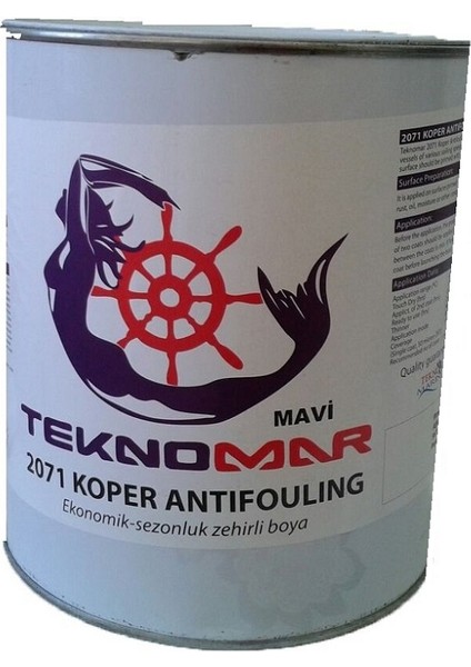 Teknomar 2071 Bakır Esaslı Zehirli Boya 3.6kg Mavi