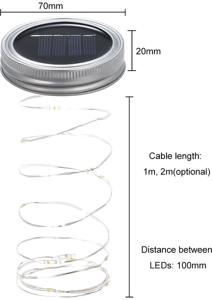 Buyfun  Kavanoz Güneş Fener Işıkları Su Geçirmez 20 LED (Yurt Dışından)