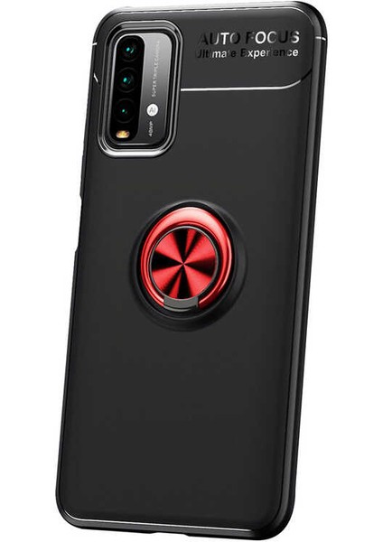 Xiaomi Redmi Note 9 4g Kılıf Yüzüklü Standlı Manyetikli Silikon