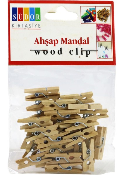Ahşap Mandal Küçük Boy 2 Paket 48 Adet