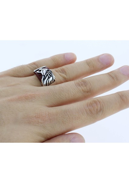 925 Ayar Gümüş Aslan Figürlü Akik Taşlı Erkek Yüzük modelleri