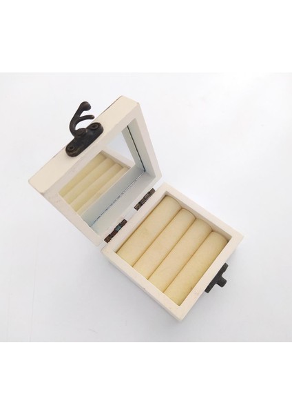 Ahşap Dekoratif Aynalı Mücevher Takı Yüzük Kutusu Çanta Boy modelleri