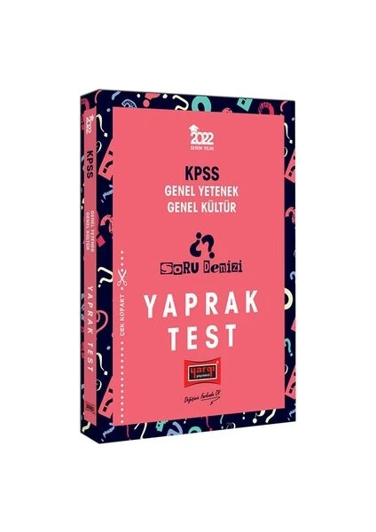 Yargı Yayınevi KPSS 2022 Genel Yetenek Genel Kültür  Soru Denizi Yaprak Test