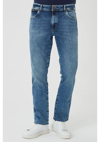 Erkek Texas  Mavi Straight Fit Normal Bel Düz Paça Esnek Jean Pantolon