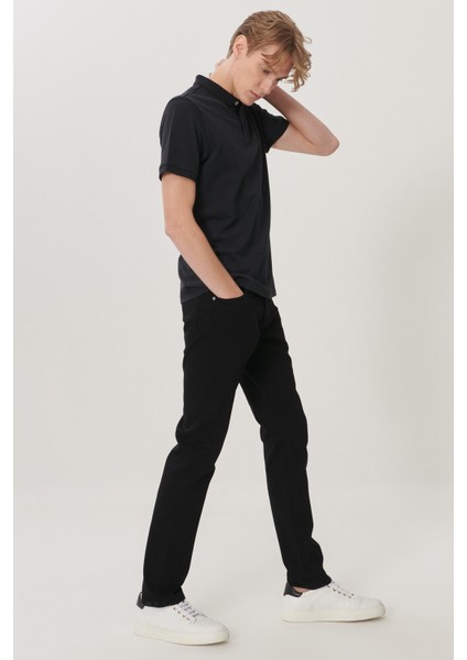 Erkek Daren Siyah Straight Fit Normal Bel Düz Paça Esnek Jean Pantolon indirimleri