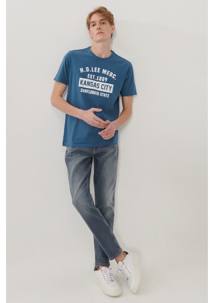 Erkek Austin Açık Gri Straight Fit Normal Bel Düz Paça Esnek Jean Pantolon