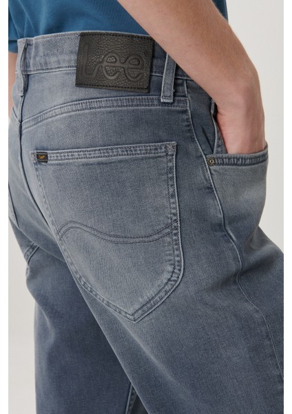 Erkek Austin Açık Gri Straight Fit Normal Bel Düz Paça Esnek Jean Pantolon
