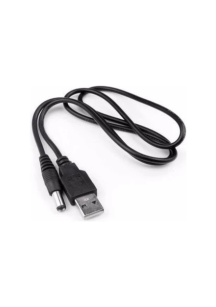 USB Power Güç Çevirici Adaptör Kablosu  USB To Dc 5.5 2.1 Kalın Uç Power 80 cm Kablo