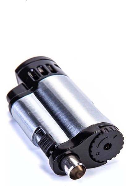 Üç Torch Gümüş Siyah Desenli Puro Çakmağı fırsatları