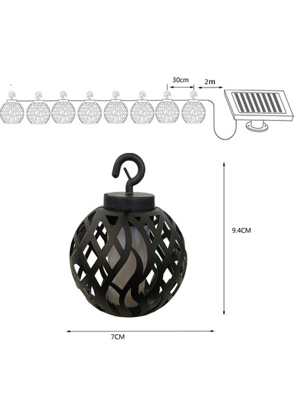 8 1 Güneş Alev Topu Işık Dize Açık Güneş Courtyard IP44 Su Geçirmez Işık Içinde (Yurt Dışından)