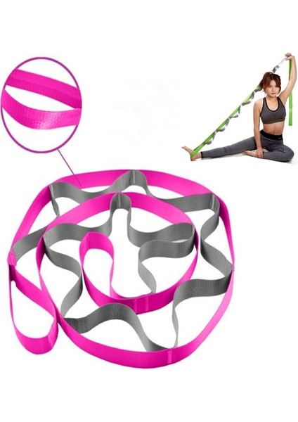 12 Kafes Yoga Kemeri Stretch Böler Direnç Band Boyutu: 250 x Olanağı Sağlayan 3,8 Cm'lik (Gül Kırmızı) (Yurt Dışından) modelleri