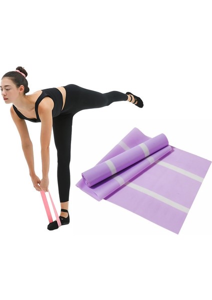 Zsykd3 Pcs Yoga Band Şartname: 2000X150X0.35MM (Iki Renkli Mor) (Yurt Dışından)