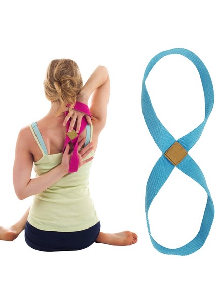 2 Adet Yoga Stretch Kemer Pamuk Kalın Mobius Şeridi (Açık Mavi) (Yurt Dışından) modelleri