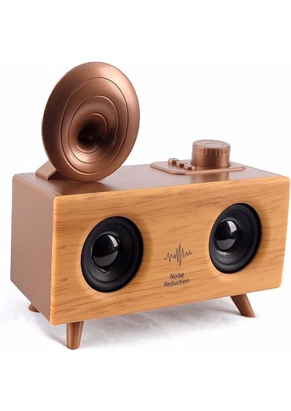 Antika Klasik Ahşap Retro Dizayn Bluetooth Hoparlör Fm Radyo Gramofon B6 Müzik Kutusu