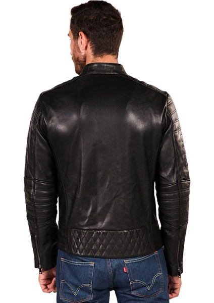 Biker Yan Fermuarlı Deri Spor Mont indirimleri