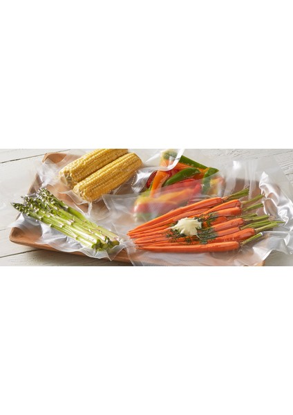 - 30X40CM - 1 KG - Tek Yüzeyi Tırtıklı Vakum Torbası - Tüm Vakum Makinelerine Uygun