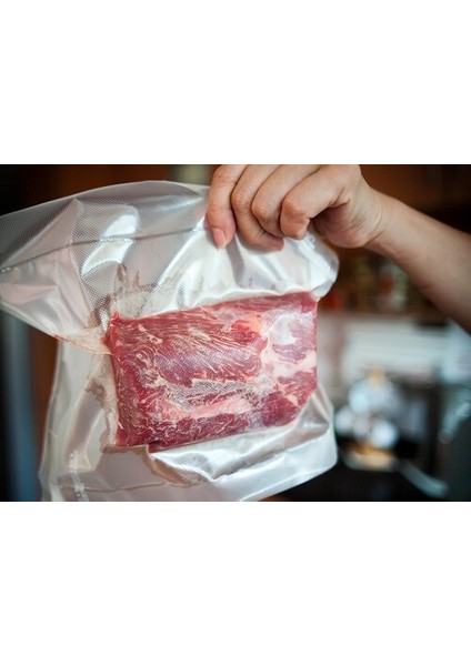 - 30X40CM - 1 KG - Tek Yüzeyi Tırtıklı Vakum Torbası - Tüm Vakum Makinelerine Uygun
