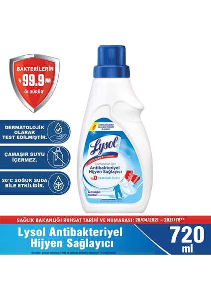 Çamaşırlar için Antibakteriyel Hijyen Sağlayıcı 720 ml