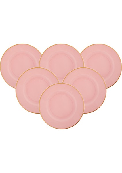 Retro New Pembe 6 Kişilik Pasta Takımı