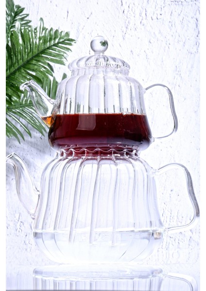 Borasilkat Cam Büyük Çaydanlık Takımı