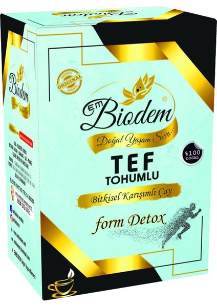 Tef Tohumlu Bitkisel Form 30’lu Süzen Poşet Çay - 1 Kutu