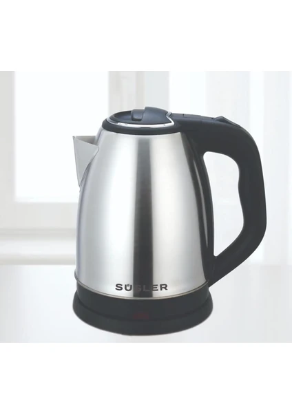 Inox Çelik Kettle 1,8 Litre Elektrikli Su Isıtıcı