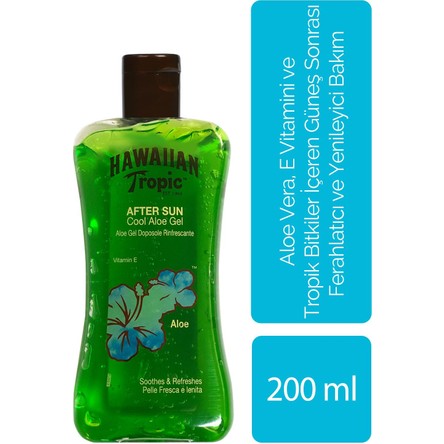 Hawaiian Tropic Aloe Vera, E Vitamini ve Tropik Bitkiler Içeren Güneş Sonrası Ferahlatıcı ve Yenileyici Jel