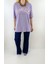Baskılı Lila Oversize T-Shirt 1