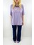 Baskılı Lila Oversize T-Shirt 3