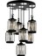 AV-60314-7T-BSY Siyah Boyalı Modern Avize E27 Metal Kristal 45cm 1